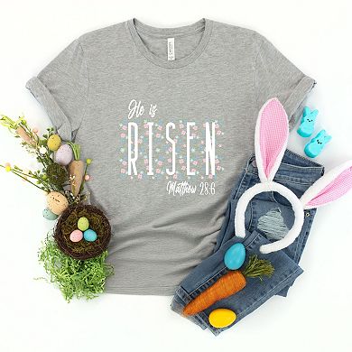 He Is Risen Floral - Youth Short Sleeve Graphic T-Shirt