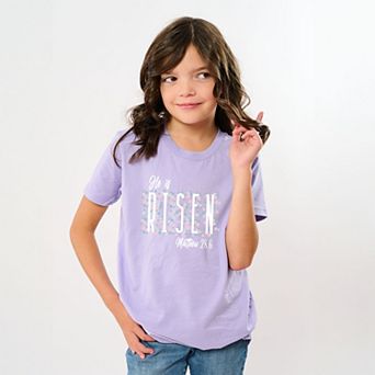 He Is Risen Floral - Youth Short Sleeve Graphic T-Shirt