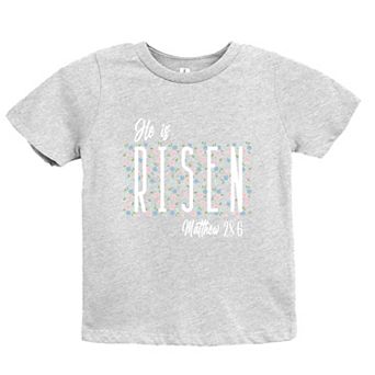 He Is Risen Floral - Youth Short Sleeve Graphic T-Shirt