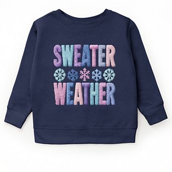 Sweater Weather Snowflake Knit Print - Youth Graphic Sweatshirt