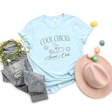 S.W.Smiley Cool Chicks Social Club - Women's Short Sleeve Graphic T-Shirt