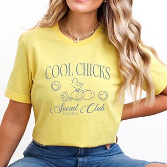 S.W.Smiley Cool Chicks Social Club - Women's Short Sleeve Graphic T-Shirt