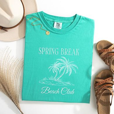 Spring Break Beach Club - Women's Garment Dyed Graphic T-Shirt