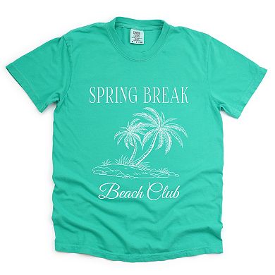 Spring Break Beach Club - Women's Garment Dyed Graphic T-Shirt