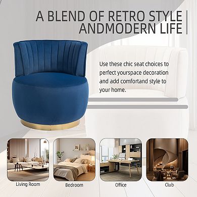 Merax 360 Degree Swivel Cuddle Barrel Accent Sofa Chairs