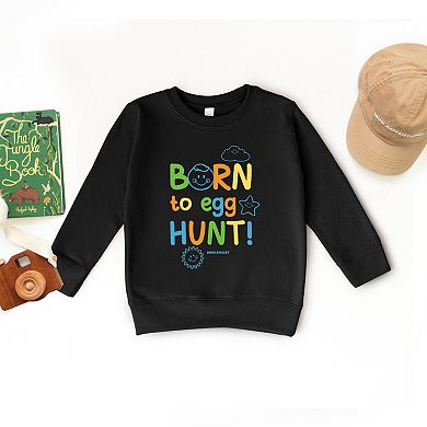 Mini Smiley Lumi Born To Egg Hunt - Toddler Graphic Sweatshirt