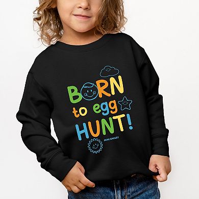 Mini Smiley Lumi Born To Egg Hunt - Toddler Graphic Sweatshirt