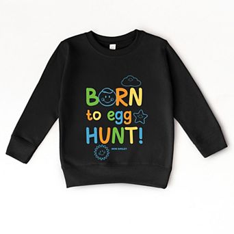 Mini Smiley Lumi Born To Egg Hunt - Toddler Graphic Sweatshirt
