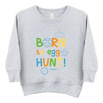 Mini Smiley Lumi Born To Egg Hunt - Toddler Graphic Sweatshirt