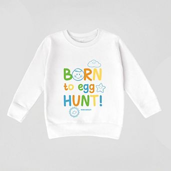 Mini Smiley Lumi Born To Egg Hunt - Toddler Graphic Sweatshirt