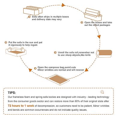 Merax Modular Premium Corduroy Fabric Curved Armrest Loveseats
