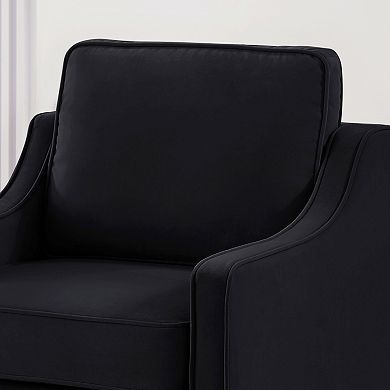 Merax 3-Seater Velvet Sofa Couch with Scooped Armrest