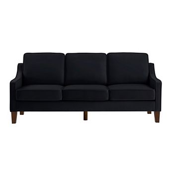 Merax 3-Seater Velvet Sofa Couch with Scooped Armrest