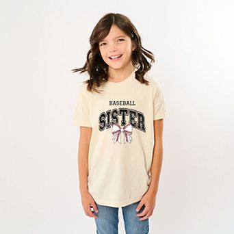 Baseball Sister Varsity Coquette - Youth Short Sleeve Graphic T-Shirt