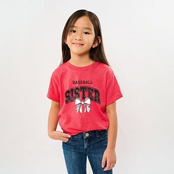 Baseball Sister Varsity Coquette - Youth Short Sleeve Graphic T-Shirt