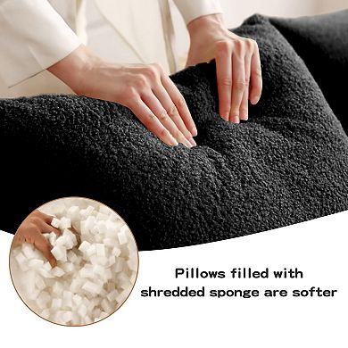 Merax Soft Teddy Fabric Boneless Sofa,No Assembly Required Streamlined Design