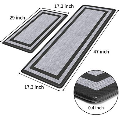 Great Ambitions 2-Pack Kitchen Mats, Anti-Fatigue Non-Skid Cushioned Standing Rug Set