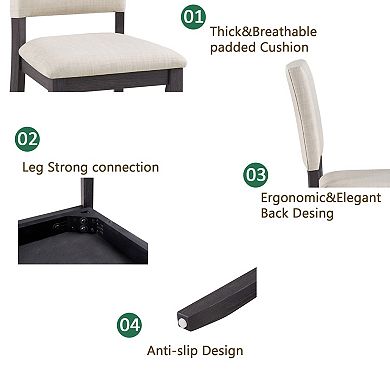 Merax Modern Wooden 5 Piece Dining Set Spacious Comfort Meets Space Saving Design