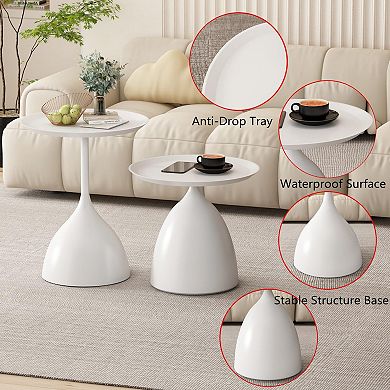 Modern Metal Nesting End Tables Set of 2