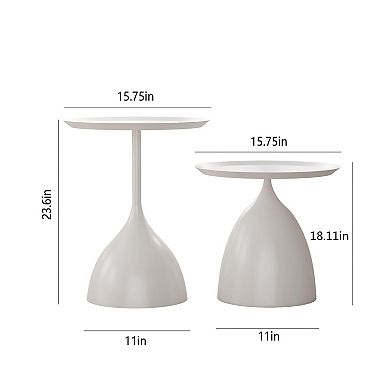 Modern Metal Nesting End Tables Set of 2