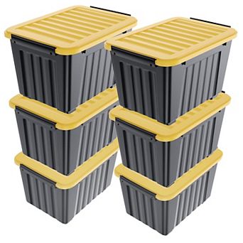 Stackable & Nestable 72-qt Storage Bins with Secure Buckles for Organized Space
