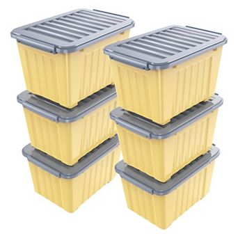 Stackable & Nestable 72-qt Storage Bins with Secure Buckles for Organized Space