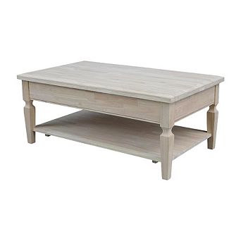 Unfinished Hardwood Coffee Table with Durable Build and Easy Care Instructions