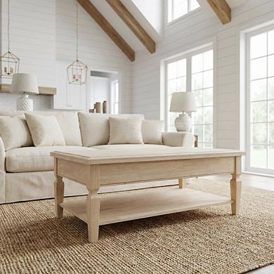 Unfinished Hardwood Coffee Table with Durable Build and Easy Care Instructions
