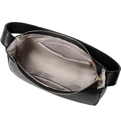 PU Leather Mini Hobo Crossbody Bag with Zipper