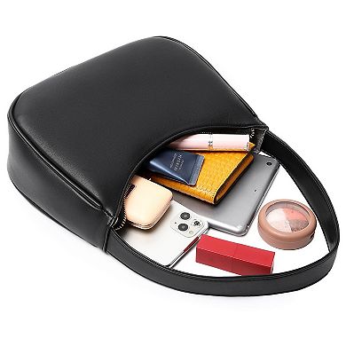 PU Leather Mini Hobo Crossbody Bag with Zipper