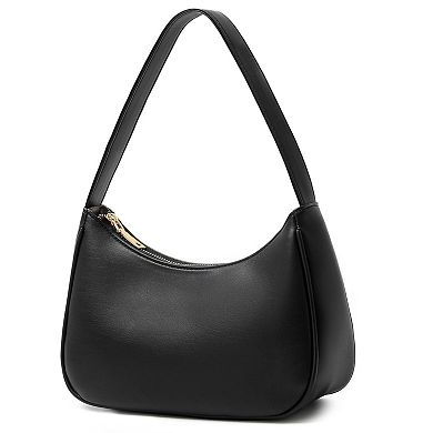PU Leather Mini Hobo Crossbody Bag with Zipper