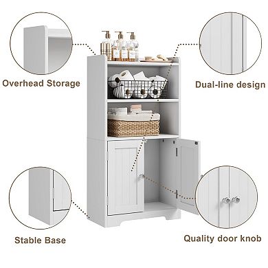 Small Bathroom Cabinet with Shelves and Doors for Space-saving Storage