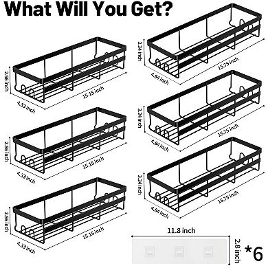 Stainless Steel Shower Caddies with Hooks for Bathroom, Bedroom, Kitchen