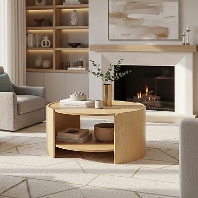 Mid Century Farmhouse Coffee Table with Storage