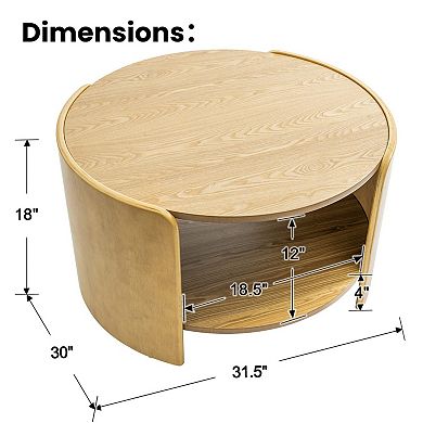 Mid Century Farmhouse Coffee Table with Storage
