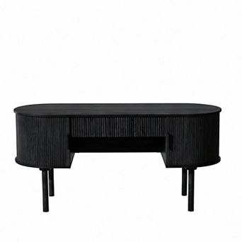 Modern oval storage coffee table with storage functionality