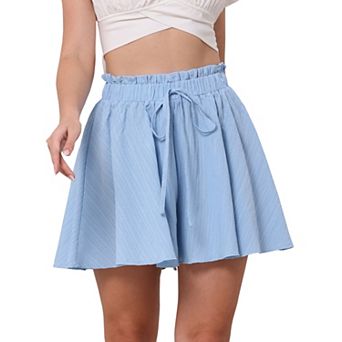 Summer Shorts for Women Casual Drawstring High Waist Wide Leg Vacation Beach Flowy Shorts