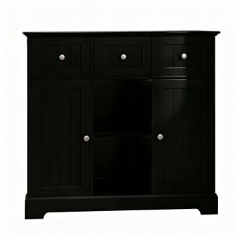 Side cabinet with drawers and doors, self-service cabinet for the living room, suitable for kitchen