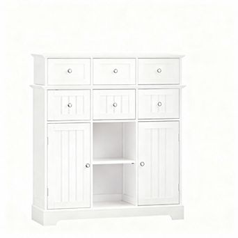 Side cabinet with drawers and doors, self-service cabinet for the living room, suitable for kitchen