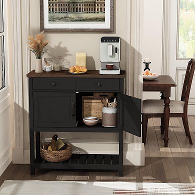 Rustic-Style Console Table with Storage Function