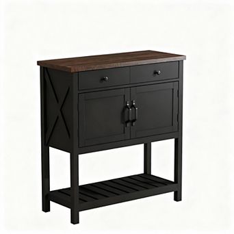 Rustic-Style Console Table with Storage Function