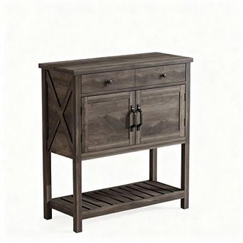 Rustic-Style Console Table with Storage Function