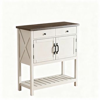 Rustic-Style Console Table with Storage Function