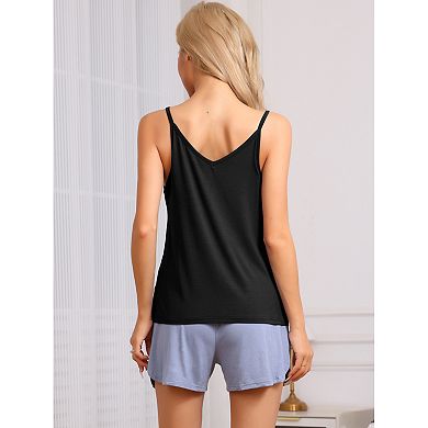 Womens Camisoles Basic Tee Shirts V Neck Outfits Sleeveless Pajama Tank Tops 2packs