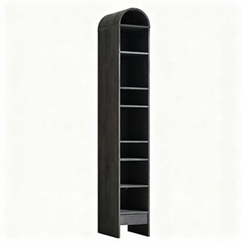 Tall Narrow Arched Bookshelf with Adjustable Shelves for Space-saving Storage