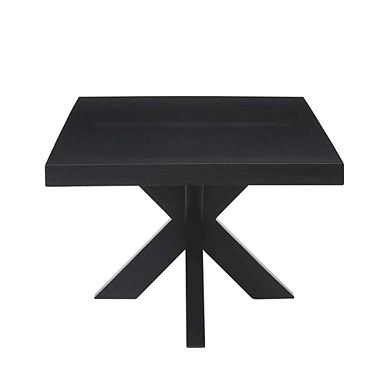 Elegant Ebony Cocktail Table with Ash Veneer Top and Solid Rubberwood Legs