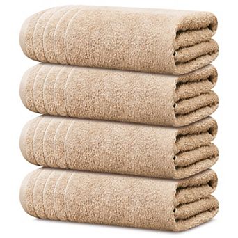 Pack of 4 Super Soft 30x60" Cotton Bath Towels - Quick Dry, Lightweight