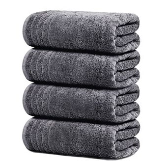 Pack of 4 Super Soft 30x60" Cotton Bath Towels - Quick Dry, Lightweight