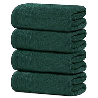 Pack of 4 Super Soft 30x60" Cotton Bath Towels - Quick Dry, Lightweight