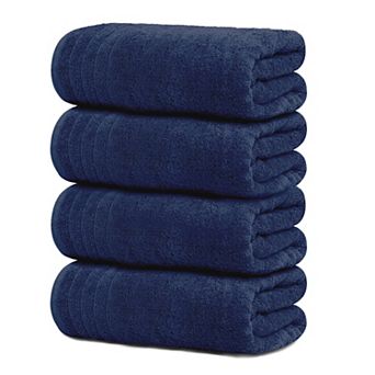 Pack of 4 Super Soft 30x60" Cotton Bath Towels - Quick Dry, Lightweight